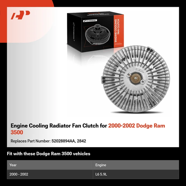 Engine Cooling Radiator Fan Clutch for 2000-2002 Dodge Ram 3500