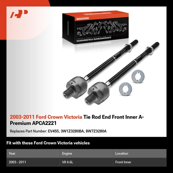 2003-2011 Ford Crown Victoria Tie Rod End Front Inner A-Premium APCA2221