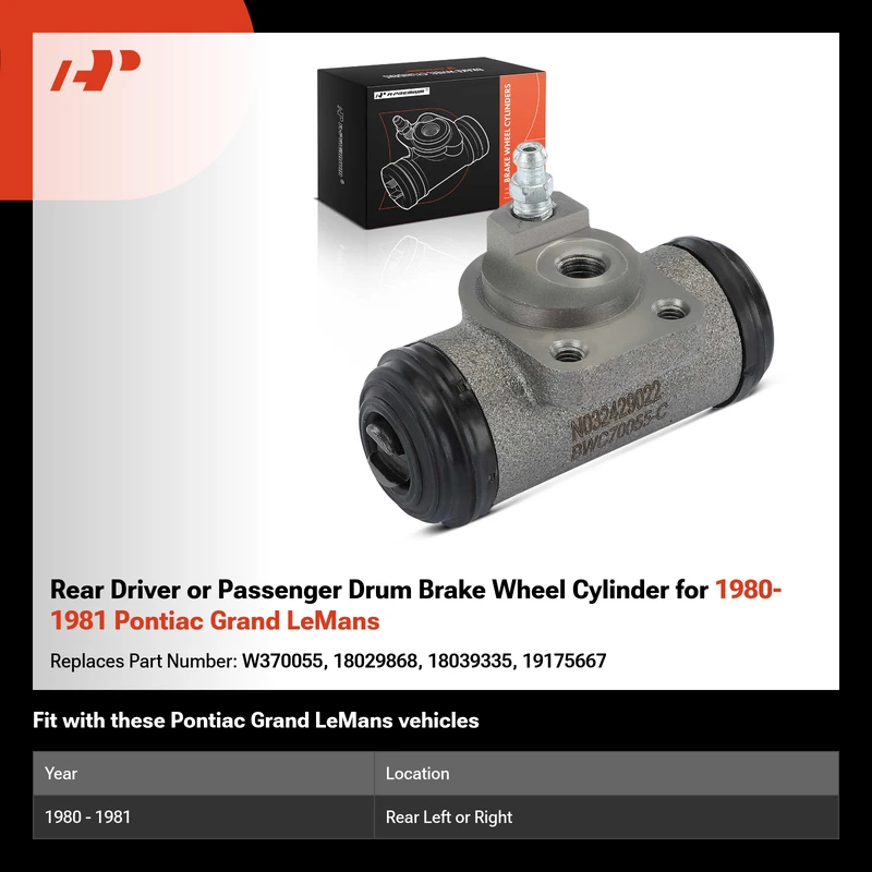 Rear Driver or Passenger Drum Brake Wheel Cylinder for 1980-1981 Pontiac Grand LeMans