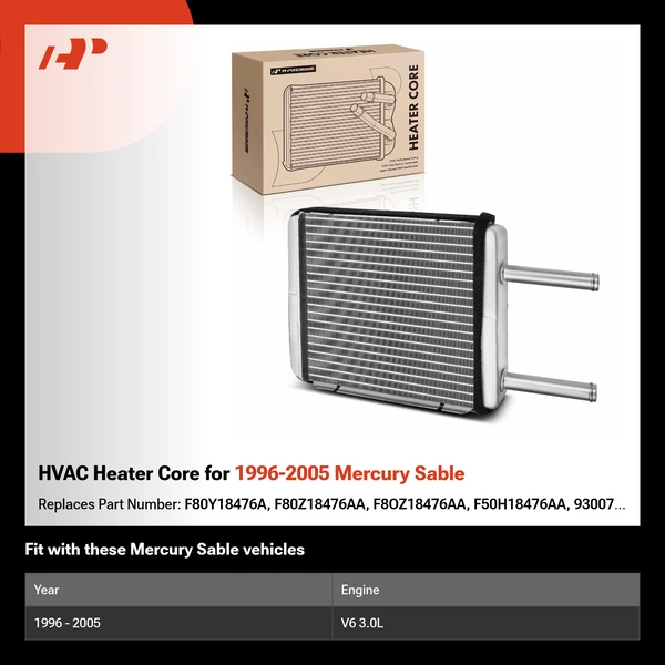 HVAC Heater Core for 1996-2005 Mercury Sable