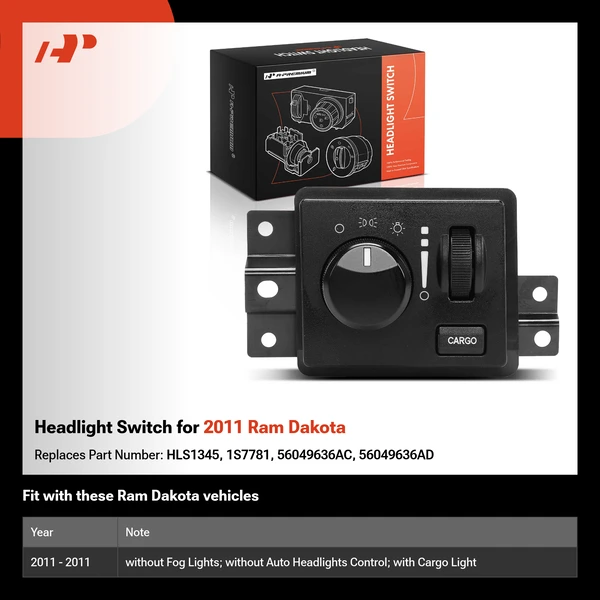Headlight Switch for 2011 Ram Dakota