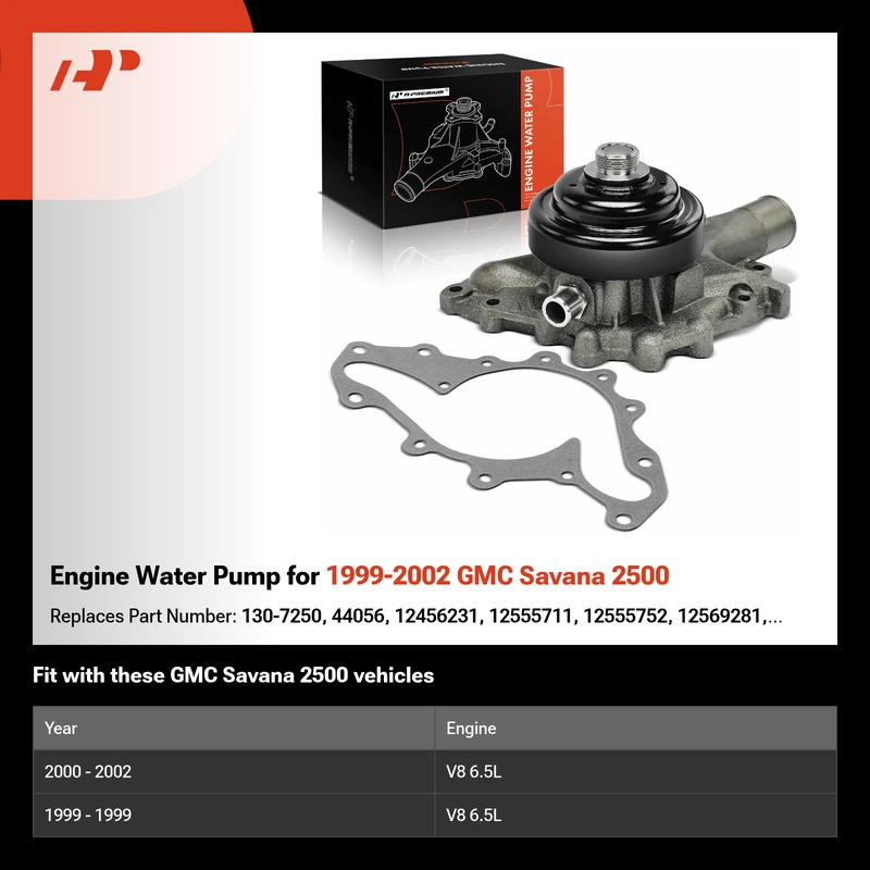 Engine Water Pump for 1999-2002 GMC Savana 2500