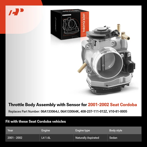 Throttle Body Assembly with Sensor for 2001-2002 Seat Cordoba
