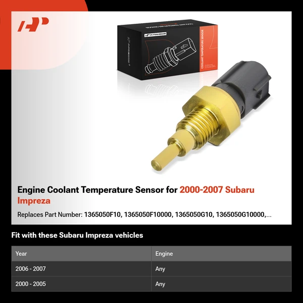 Engine Coolant Temperature Sensor for 2000-2007 Subaru Impreza