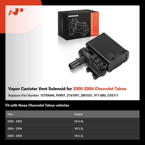 Vapor Canister Vent Solenoid for 2000-2004 Chevrolet Tahoe