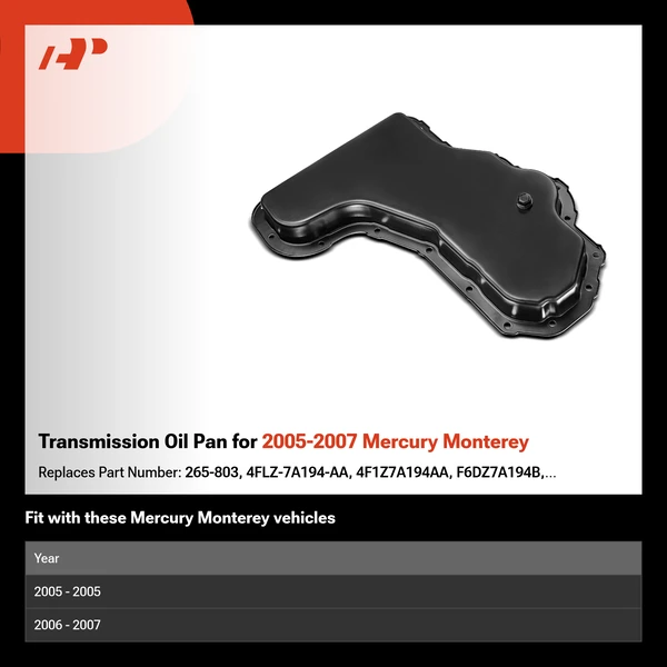 Transmission Oil Pan for 2005-2007 Mercury Monterey