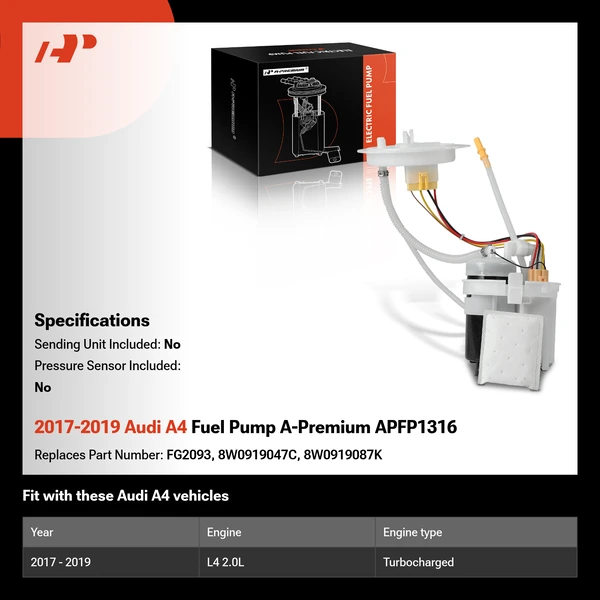 2017-2019 Audi A4 Fuel Pump A-Premium APFP1316