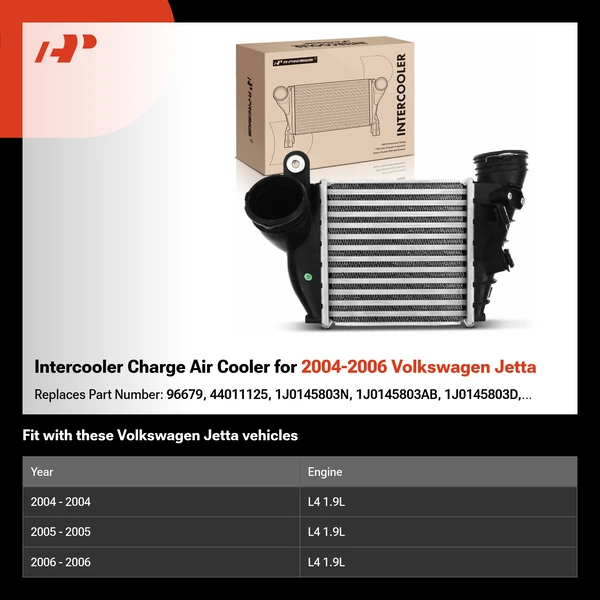 Intercooler Charge Air Cooler for 2004-2006 Volkswagen Jetta