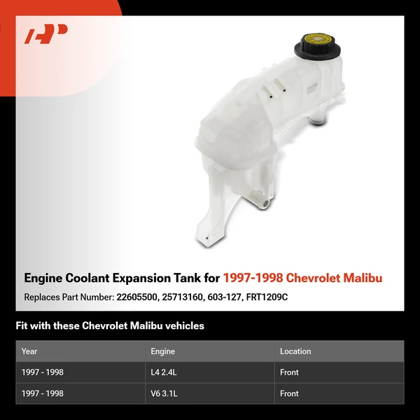 Engine Coolant Expansion Tank for 1997-1998 Chevrolet Malibu