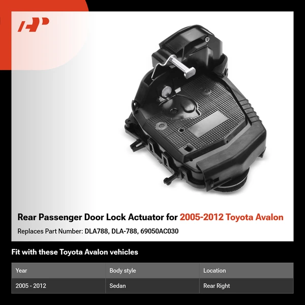 Rear Passenger Door Lock Actuator for 2005-2012 Toyota Avalon