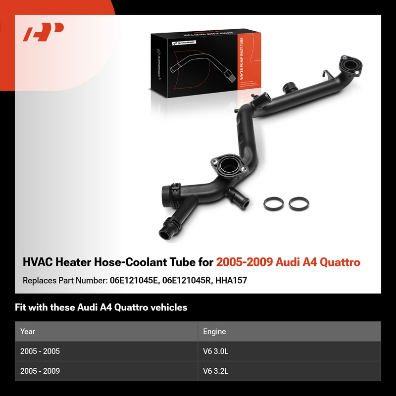 HVAC Heater Hose-Coolant Tube for 2005-2009 Audi A4 Quattro