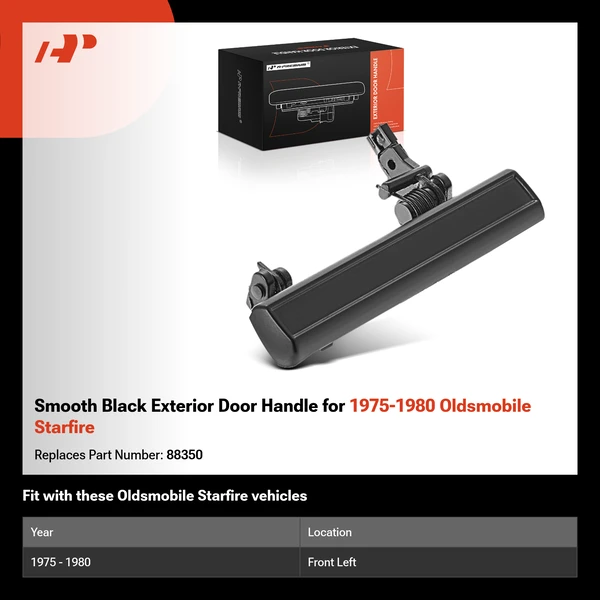 Smooth Black Exterior Door Handle for 1975-1980 Oldsmobile Starfire