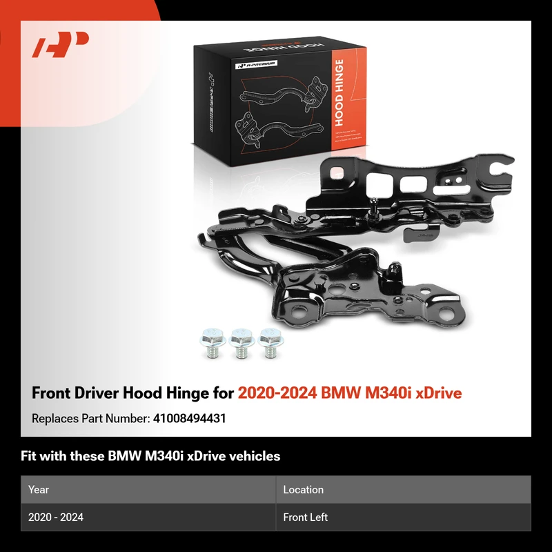 Front Driver Hood Hinge for 2020-2024 BMW M340i xDrive