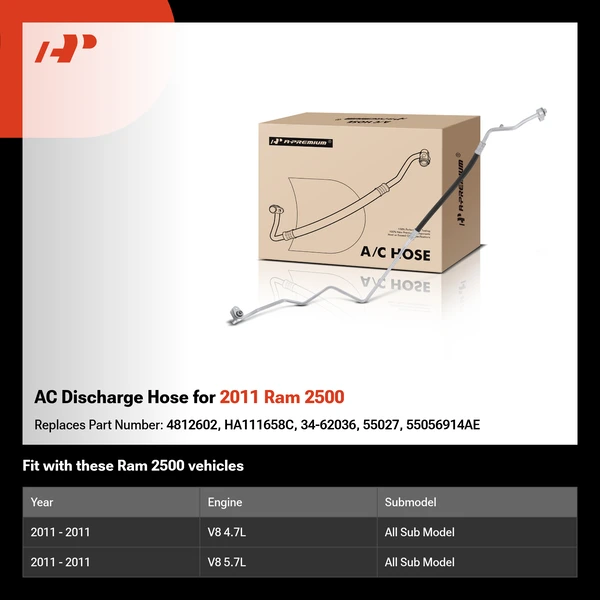 AC Discharge Hose for 2011 Ram 2500