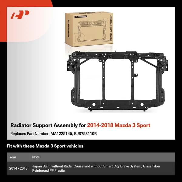 Radiator Support Assembly for 2014-2018 Mazda 3 Sport