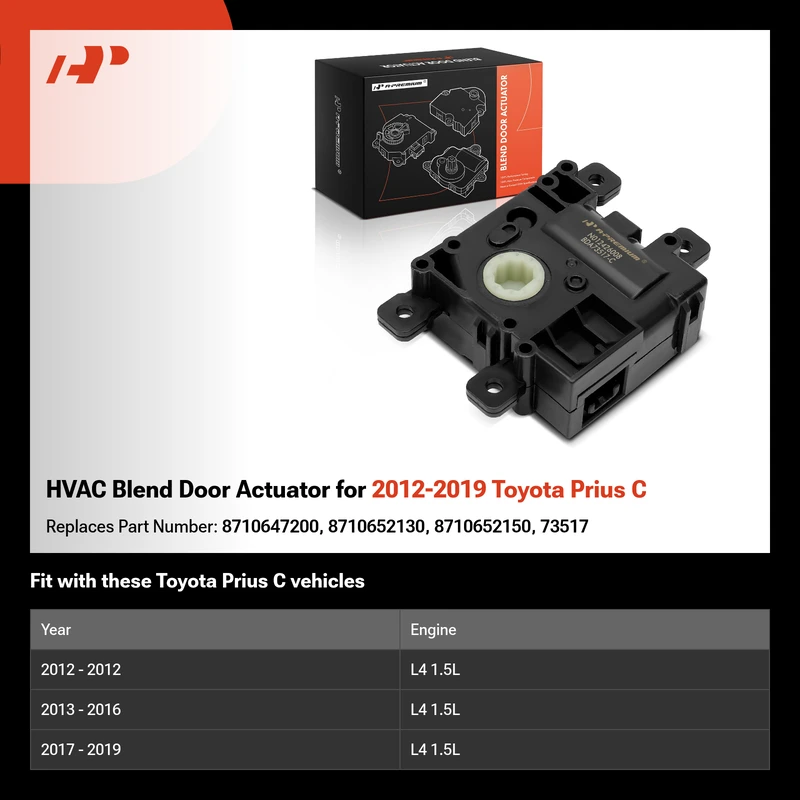 HVAC Blend Door Actuator for 2012-2019 Toyota Prius C