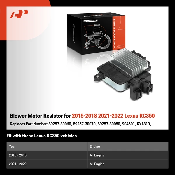 Blower Motor Resistor for 2015-2018 2021-2022 Lexus RC350