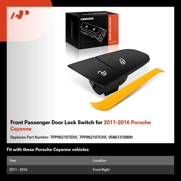 Front Passenger Door Lock Switch for 2011-2016 Porsche Cayenne