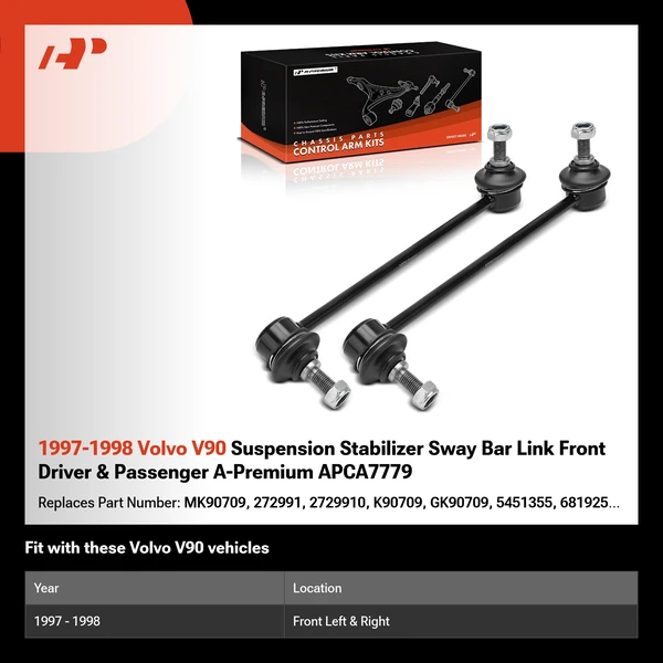 1997-1998 Volvo V90 Suspension Stabilizer Sway Bar Link Front Driver & Passenger A-Premium APCA7779