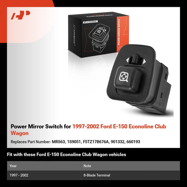Power Mirror Switch for 1997-2002 Ford E-150 Econoline Club Wagon