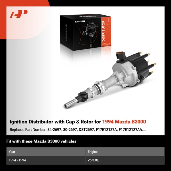Ignition Distributor with Cap & Rotor for 1994 Mazda B3000
