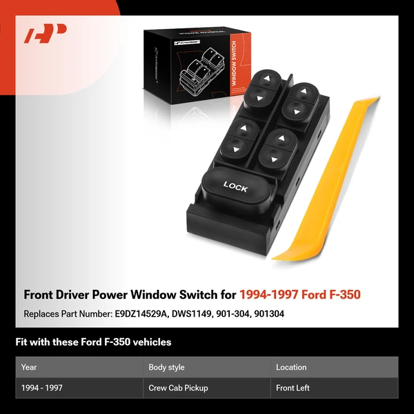 Front Driver Power Window Switch for 1994-1997 Ford F-350