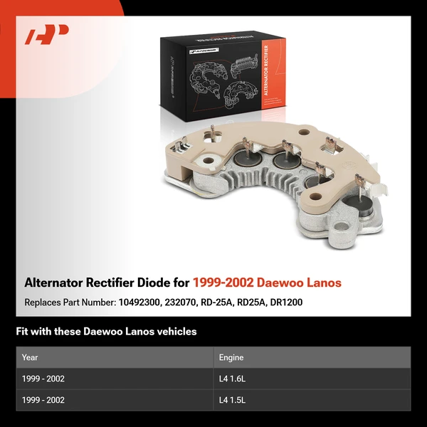 Alternator Rectifier Diode for 1999-2002 Daewoo Lanos