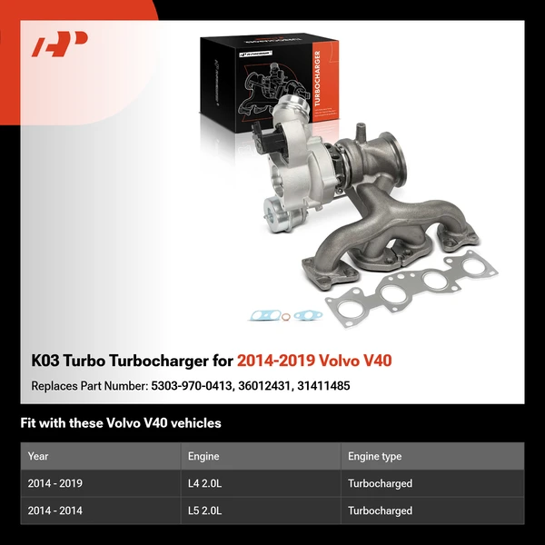 K03 Turbo Turbocharger for 2014-2019 Volvo V40