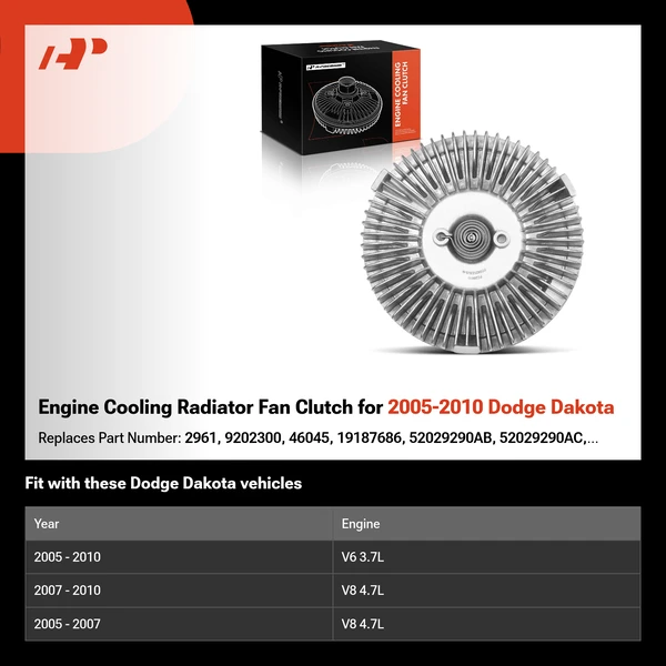 Engine Cooling Radiator Fan Clutch for 2005-2010 Dodge Dakota