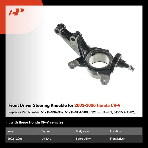 Front Driver Steering Knuckle for 2002-2006 Honda CR-V