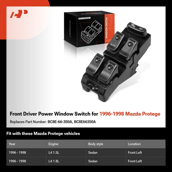 Front Driver Power Window Switch for 1996-1998 Mazda Protege