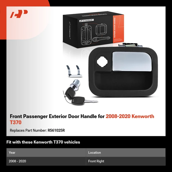 Front Passenger Exterior Door Handle for 2008-2020 Kenworth T370