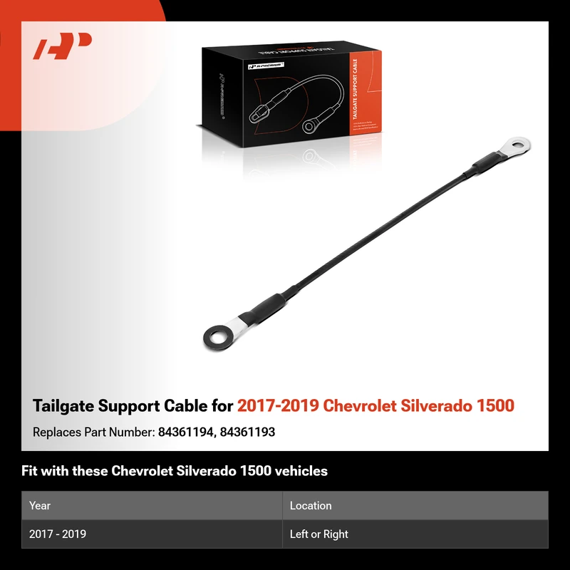 Tailgate Support Cable for 2017-2019 Chevrolet Silverado 1500