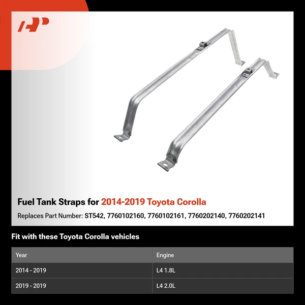 Fuel Tank Straps for 2014-2019 Toyota Corolla