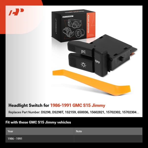 Headlight Switch for 1986-1991 GMC S15 Jimmy
