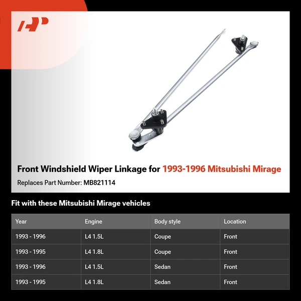 Front Windshield Wiper Linkage for 1993-1996 Mitsubishi Mirage