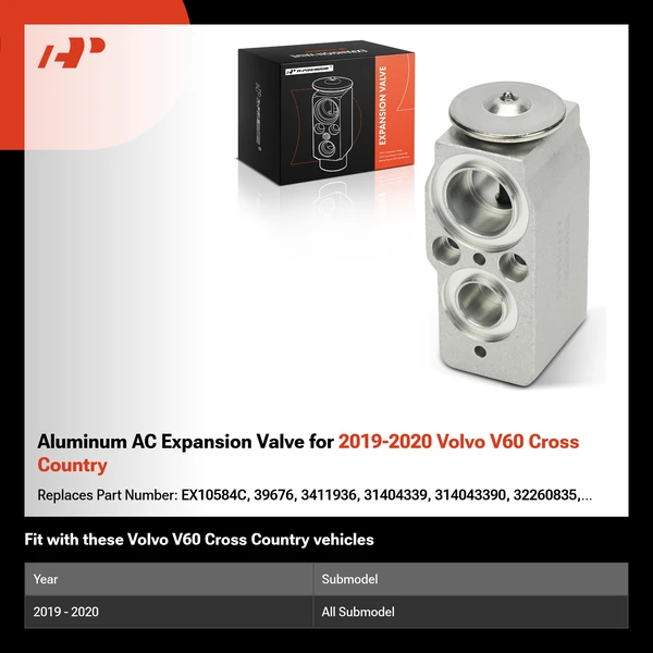 Aluminum AC Expansion Valve for 2019-2020 Volvo V60 Cross Country