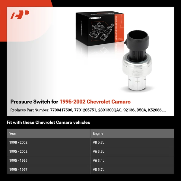 Pressure Switch for 1995-2002 Chevrolet Camaro