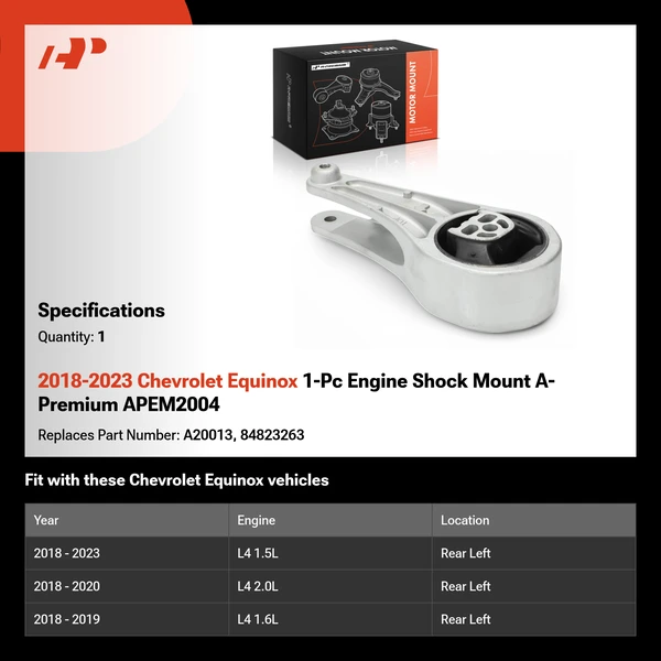 2018-2023 Chevrolet Equinox 1-Pc Engine Shock Mount A-Premium APEM2004