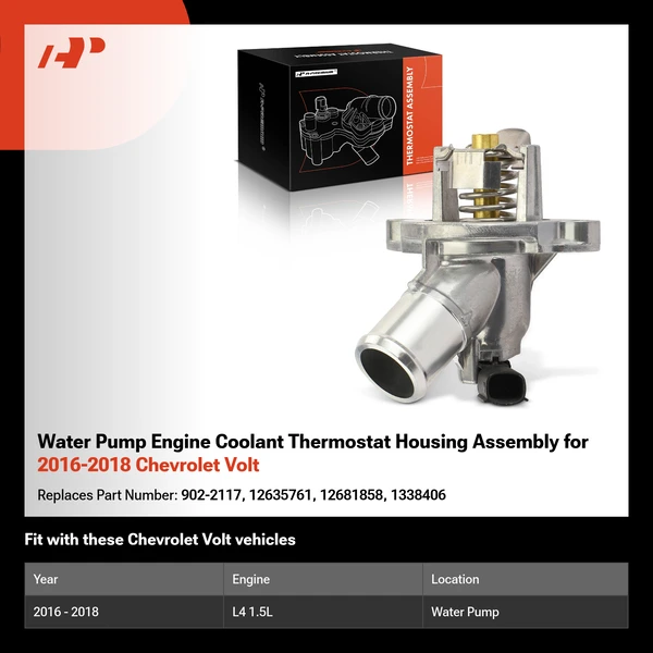 Water Pump Engine Coolant Thermostat Housing Assembly for 2016-2018 Chevrolet Volt