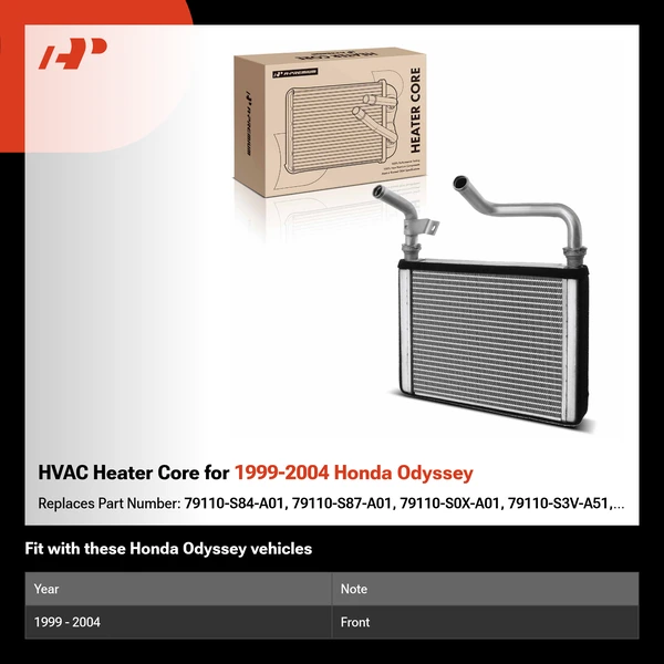 HVAC Heater Core for 1999-2004 Honda Odyssey