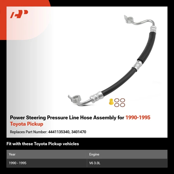 Power Steering Pressure Line Hose Assembly for 1990-1995 Toyota Pickup