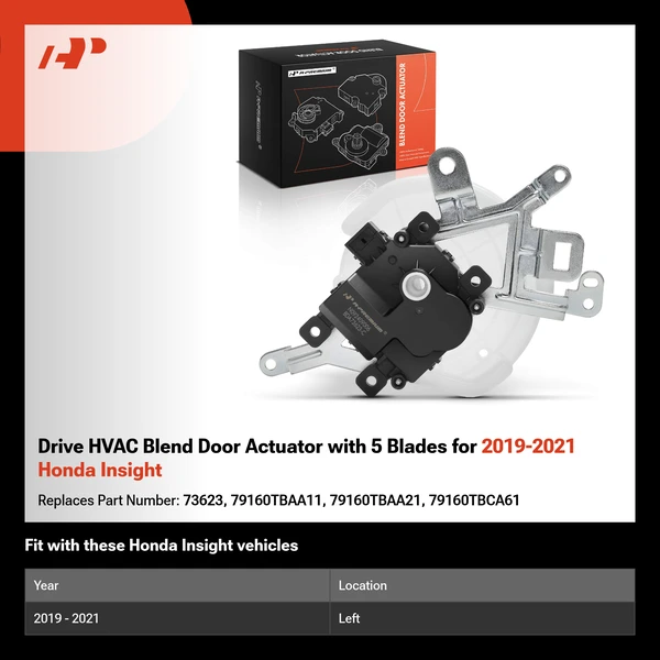 Drive HVAC Blend Door Actuator with 5 Blades for 2019-2021 Honda Insight