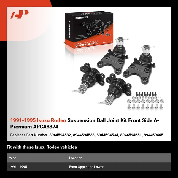 1991-1995 Isuzu Rodeo Suspension Ball Joint Kit Front Side A-Premium APCA8374
