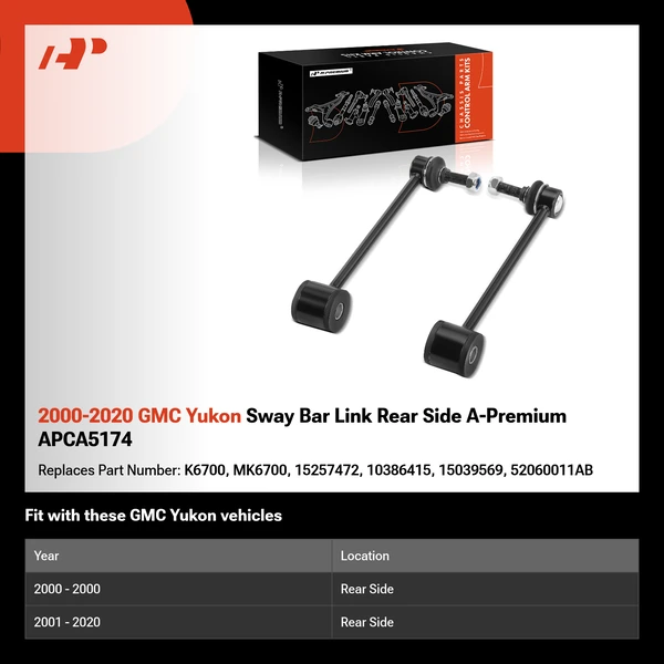 2000-2020 GMC Yukon Sway Bar Link Rear Side A-Premium APCA5174