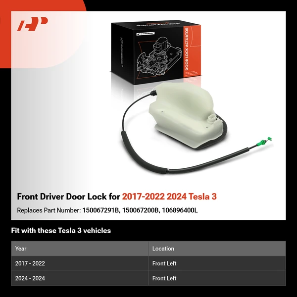 Front Driver Door Lock for 2017-2022 2024 Tesla 3