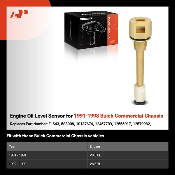 Engine Oil Level Sensor for 1991-1993 Buick Commercial Chassis
