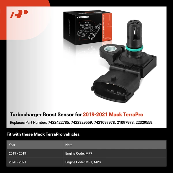 Turbocharger Boost Sensor for 2019-2021 Mack TerraPro