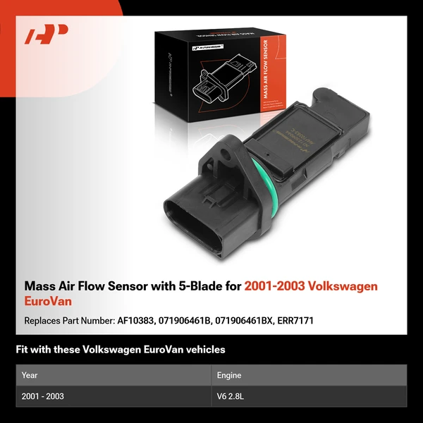 Mass Air Flow Sensor with 5-Blade for 2001-2003 Volkswagen EuroVan