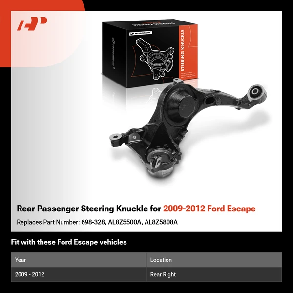 Rear Passenger Steering Knuckle for 2009-2012 Ford Escape